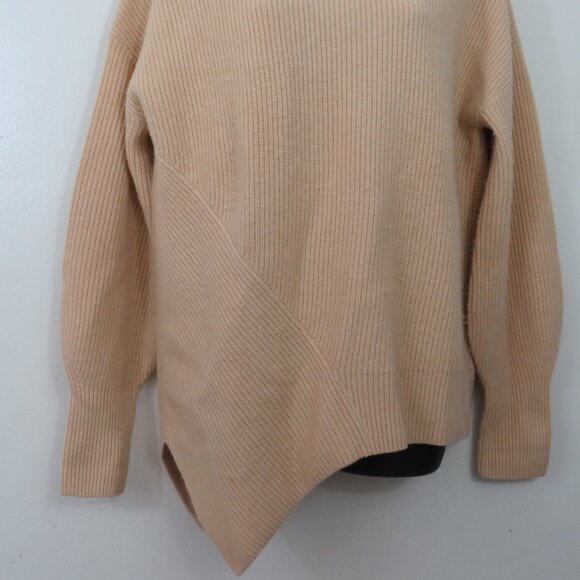 ALC Size XS Rory Turtleneck Ribbed Keyhole Back Wool Cashmere Sweater Asymmetric - Picture 4 of 8